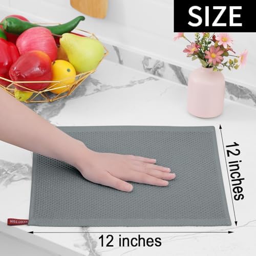 Homaxy 100% Cotton Waffle Weave Kitchen Dish Cloths 12-Pack - Image 5