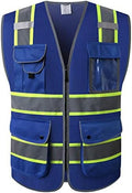 JKSafety Safety Vest for Men Women Reflective Hi Vis JK100 Blue L by JKSafety