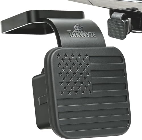 American Flag Rubber Hitch Cover, UV-Resistant, Car Wash Safe by TrkWyze