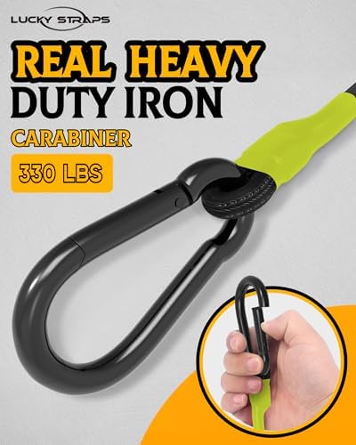 8 Pack 18" Carabiner Bungee Cords Heavy Duty Outdoor, 190 Lb Break Strength - Image 3