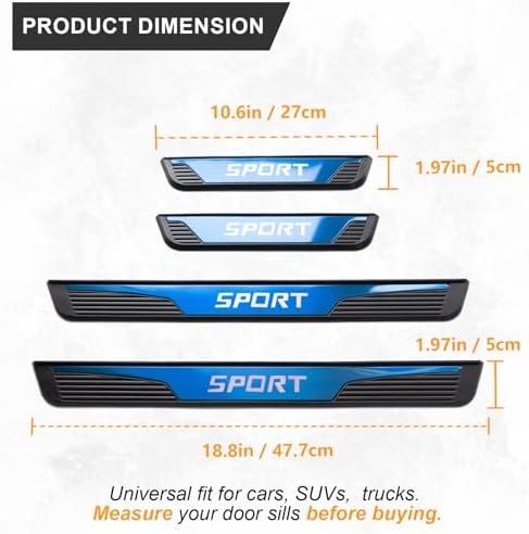 4Pcs Stainless Steel Door Sill Protector, Car Door Sills Threshold Protection - Image 2