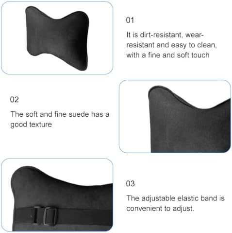 Car Headrest Pillow, Suede Soft Comfortable Breathable Vehicle Seat Neck - Image 4