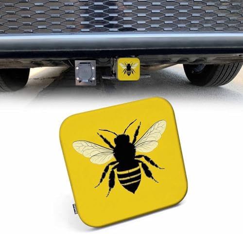 2 Inch Bee Trailer Hitch Cover, Nature Honey Bee Yellow Hitch Cover Fit by Beabes