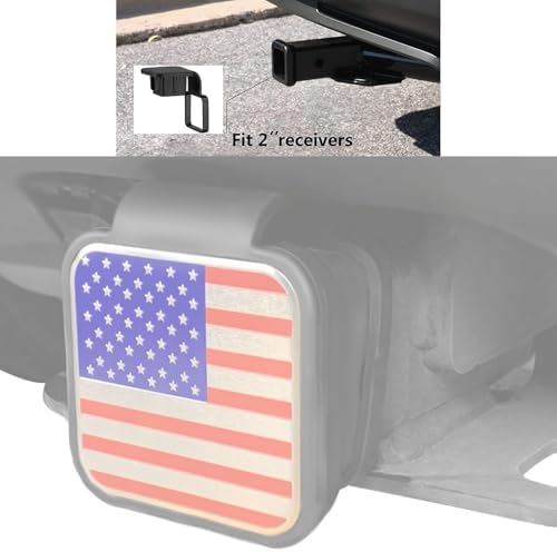 2 Inch Trailer Hitch Cover Plug, American Flag Rubber Tow Hitch Cap, Universal - Image 2