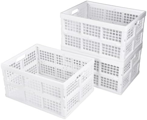 Aebeky 3-Pack Plastic Collapsible Storage Crates-30L, Foldable Plastic Crates by Aebeky