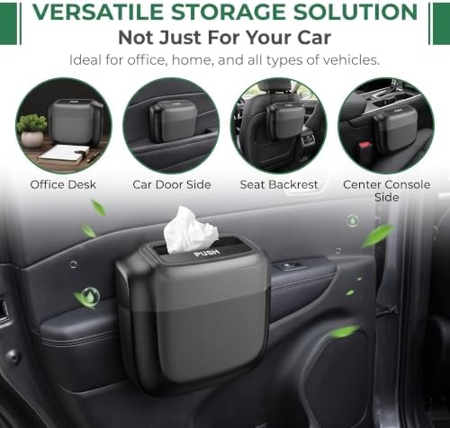 Car Trash Can with Lid, Waterproof Push to Open Garbage Bucket with 30 Trash - Image 6