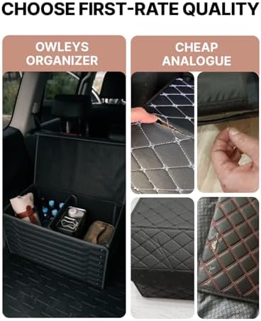 Owleys Car Trunk Organizer, PU Leather, 17.7in 40L - Image 5