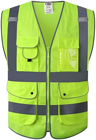 JKSafety Safety Vest for Men Women Reflective Hi Vis JK159 Yellow 5XL by JKSafety