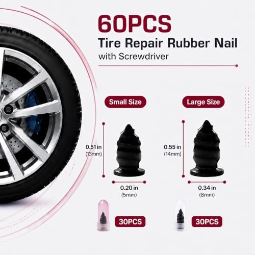 66 PCS Tire Repair Rubber Nails Kit - Image 2