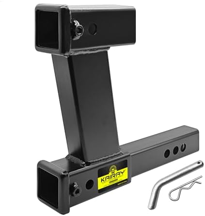 KAIRAY Double Hitch Receiver, 2 inch Trailer Dual Hitch Extension Riser by KAIRAY