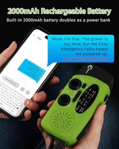 Esky Emergency Hand Crank Radio 7400mAh - Image 3