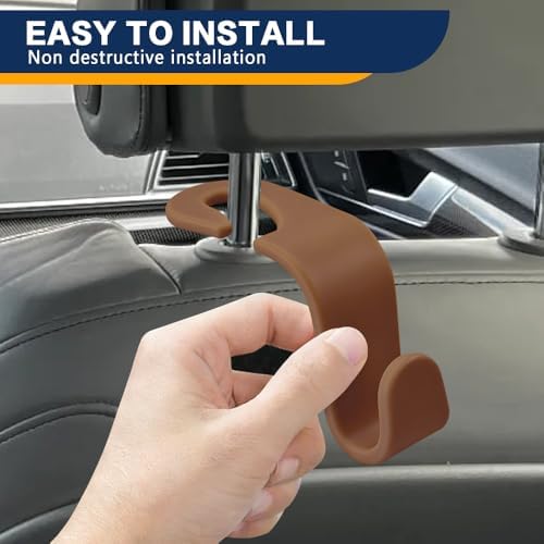 4PCS Car Seat Headrest Hooks, Car Purse Hook, Seat Back Organizer Storage - Image 5