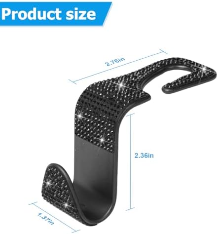 Zpana 4PCS Bling Car Seat Headrest Hooks, Crystal Rhinestones - Image 2
