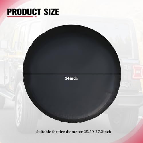 Car Spare Tire Cover, 14 Inch Leather Waterproof Dust-Proof Vehicle Spare Wheel - Image 2
