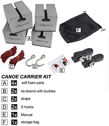 WOOWAVE Canoe Carrier Deluxe Carrier Kit Universal Soft Standard Foam Block - Image 3