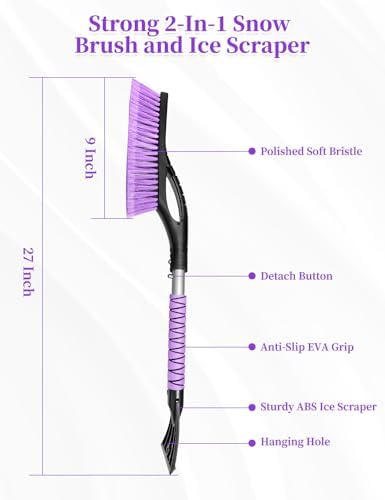 HEEYA 27 Inch Snow Brush and Ice Scraper - Image 2