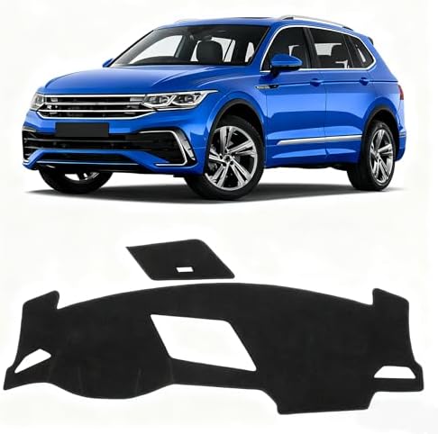 KUST Black Dash Cover for Volkswagen VW Tiguan 2017-2024 Polyester Dashboard by KUST