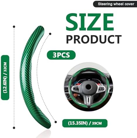 3pcs Universal Carbon Fiber Steering Wheel Cover - Image 2