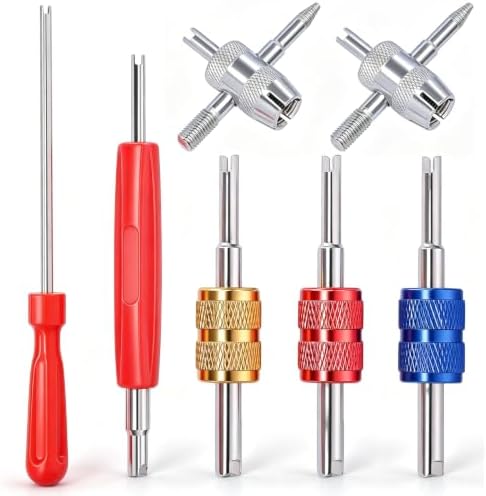 TWTADE Tire Valve Stem Removal Tool Kit, R12 R134a Air Conditioning Valve Core by TWTADE