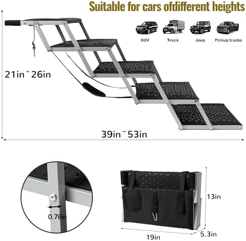 Extra Wide Dog Stairs for Car - Image 3