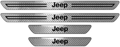 iPick Image for Jeep Silver Real Carbon Fiber 4 Pcs Universal Door Sill Step - Image 2