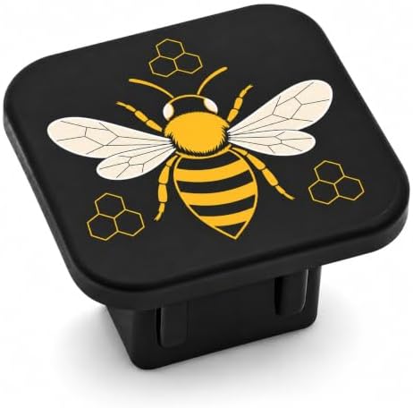 Bee and Honeycomb Trailer Hitch Cover, 2 Inch Rubber Receiver Plug by Unknown