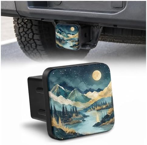 Trailer Hitch Covers Starry Night Mountain Heavy Duty 2 Inch Hitch Cover by Unknown
