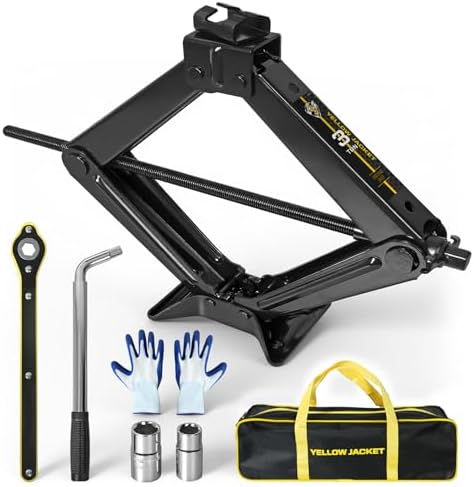 YELLOW JACKET Scissor Car Jack 3 Ton Tire Changing Kit by YELLOWJACKET