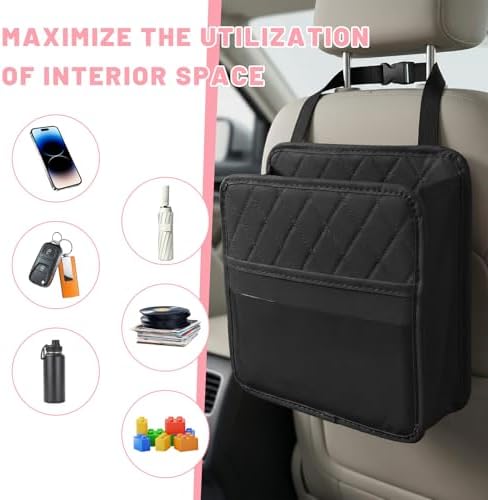 Car Seat Back Organizer, Waterproof Leather Auto Backseat Storage Pocket - Image 6