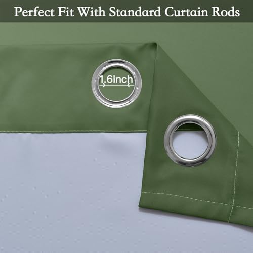 SimpleHome Ombre Curtains Sage Green to Grey White - Image 4