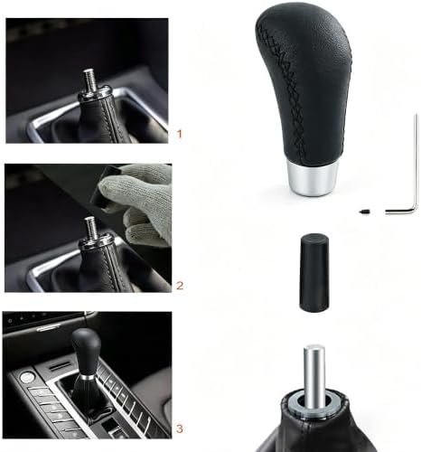Lunsom Leather Car Shifting Head Type R Alloy Most Car Gear Shift Lever Knob - Image 2
