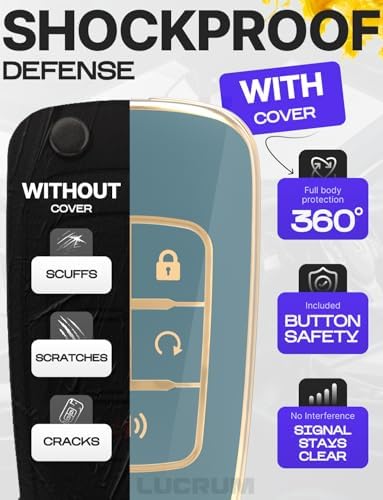 Lucrum Compatible with Chevy, Buick Key Fob Cover & Keychain - Image 4