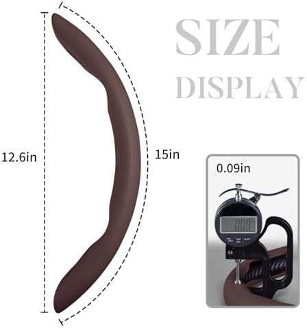 Car Steering Wheel Cover Leather 14.5-15 in Universal 3Pcs Set Brown - Image 5