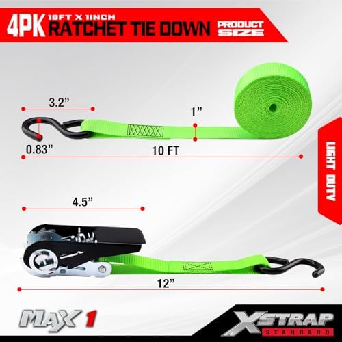 XSTRAP STANDARD 4-PK Ratchet Tie Down Straps - Image 3