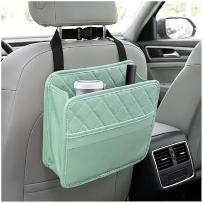 Car Seat Back Organizer, Waterproof Leather Auto Backseat Storage Pocket by Pxobiug