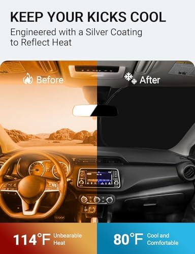 Proadsy Custom Fit 2018-2026 Nissan Kicks Windshield Sun Shade, Blocks Heat - Image 3