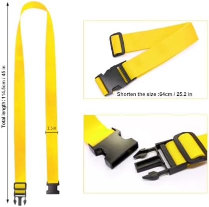 Luggage Straps for Suitcases, Travel Belt Multiple Connector, 2 Pack Yellow - Image 3