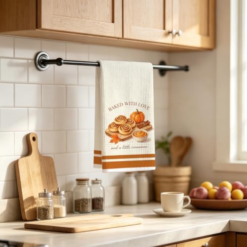 Fall Baking Kitchen Towel, Cinnamon Roll Fall Baking Dish Towel - Image 2