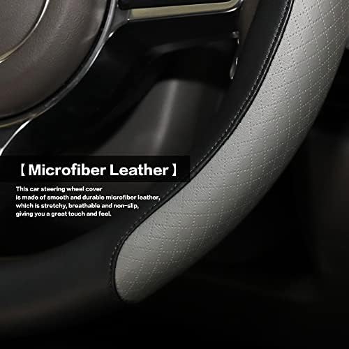 Steering Wheel Cover, Microfiber Leather Splicing - Image 2