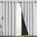 Yakamok Greyish White 100% Blackout Curtains 84 Inches Long, 2 Thick Layers by Yakamok