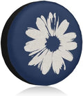 Daisy Spare Tire Cover Navy Blue Nature Modern Art Flowers Weatherproof by Unknown