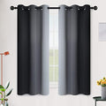 SimpleHome Ombre Black to Grey White Curtains by SimpleHome