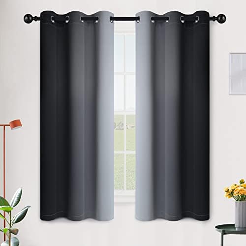 SimpleHome Ombre Black to Grey White Curtains by SimpleHome