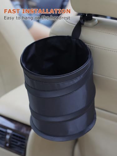 Ginsco New Leakproof Car Trash Can, 1 Gallon Mini Trash Can Pop-up Collapsible - Image 6