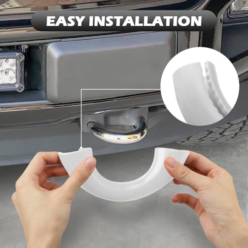 Tow Hooks Covers for F150 2004-2026/Bronco 2021-2026/Tundra White - Image 4