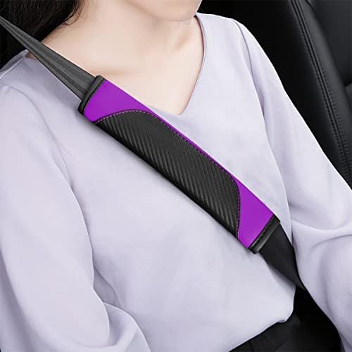 AUCELI 2PCS Carbon Fiber Car Seat Belt Cover, Breathable Leather - Image 5