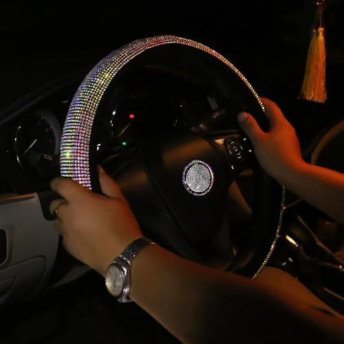 Car Sparkly Colorful Bling Steering Wheel Cover - Image 2