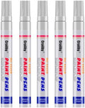 White Paint Markers, 5 Pack Oil-Based Waterproof Quick Dry and Permanent Paint by Craiiby