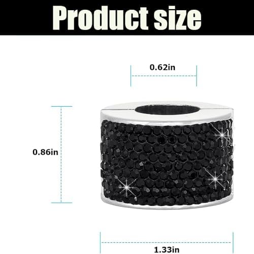 4PCS Crystal Rhinestone Bling Car Headrest Collars, Automotive Magnetic - Image 2