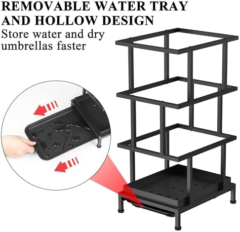 Alyoen Umbrella Holder for Entryway, Metal Umbrella Stand - Image 3